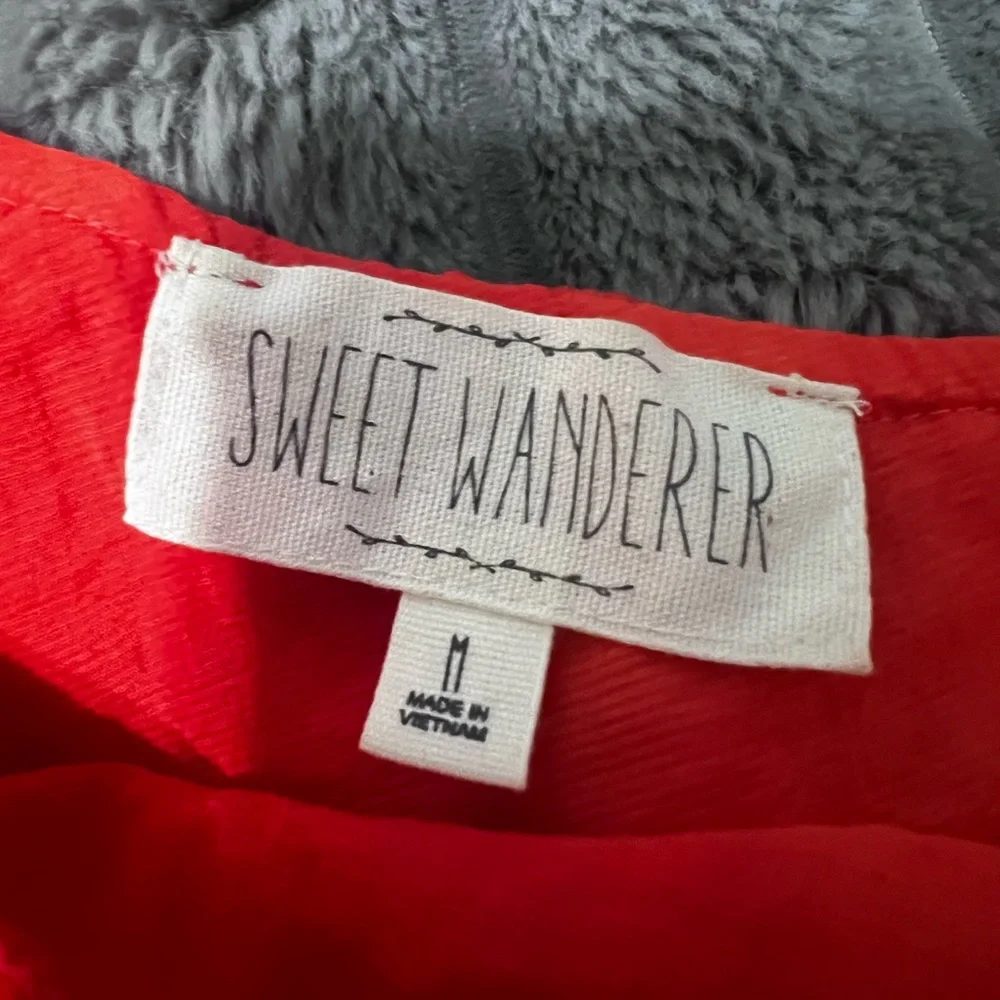 Red Ruffle Off-Shoulder Top - Picture 3 of 4